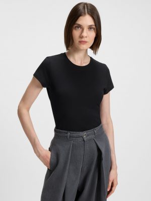 Sophisticated Women's Cotton-Crepe Piping Top